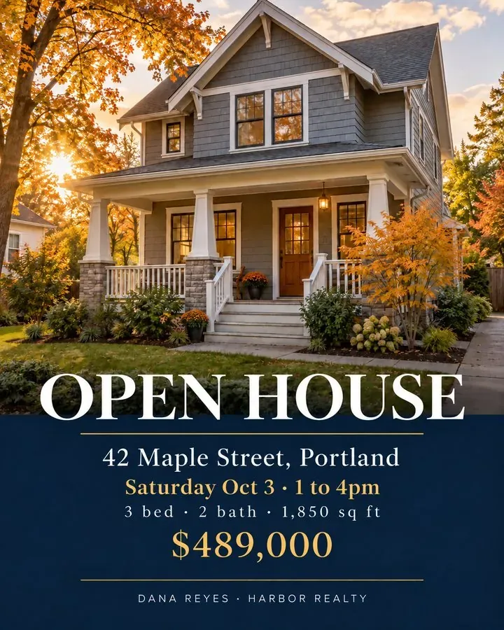 Open house post resized for Instagram Post