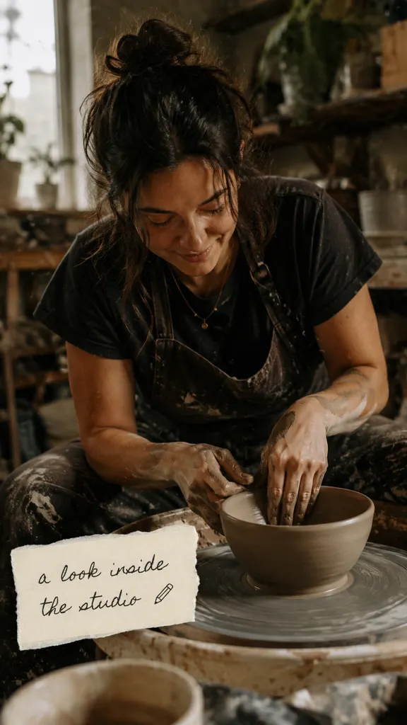 A moment in the pottery studio