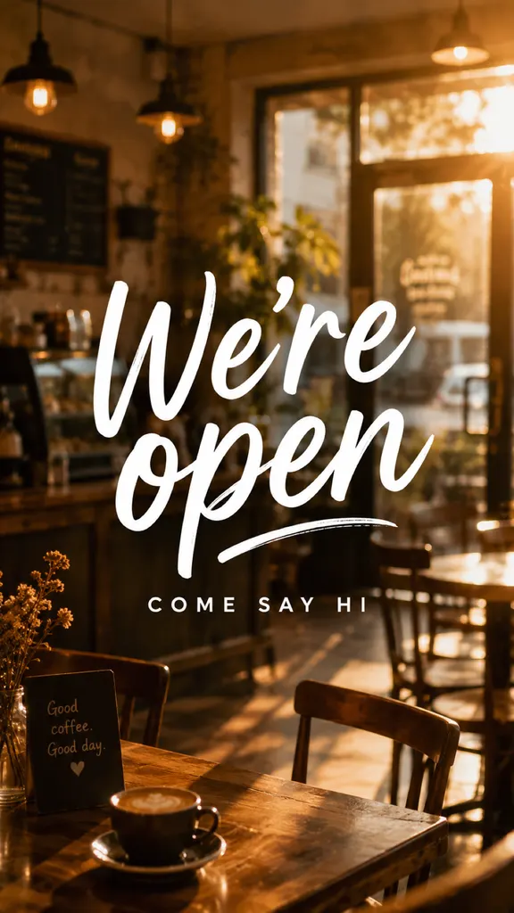 Welcoming cafe vibes and warm sunlight