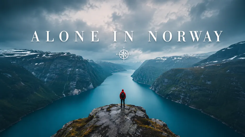 Alone in Norway fjord view