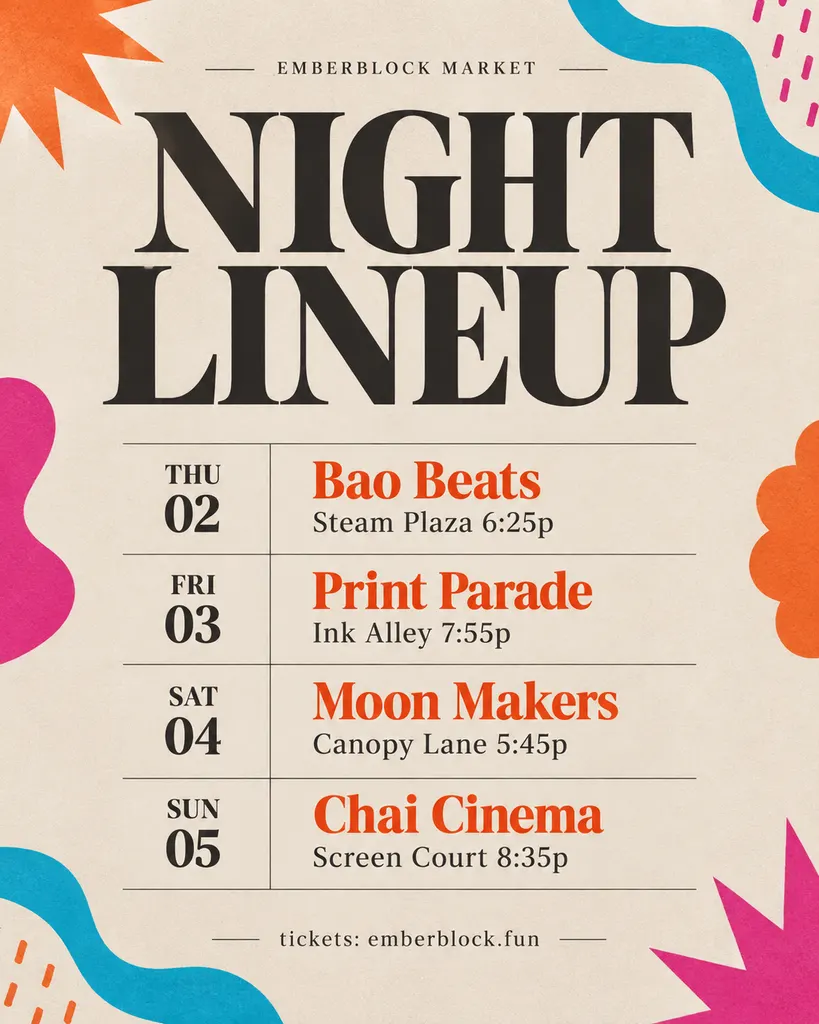 Upcoming Events Schedule