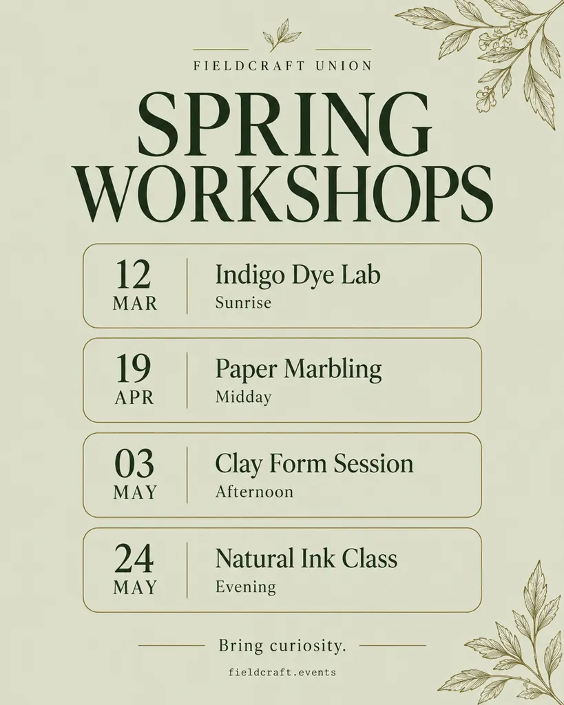 Workshop Schedule Announcement