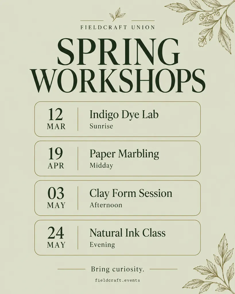 Workshop Schedule Announcement