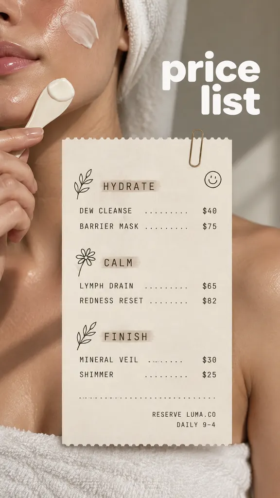 Skincare Price List