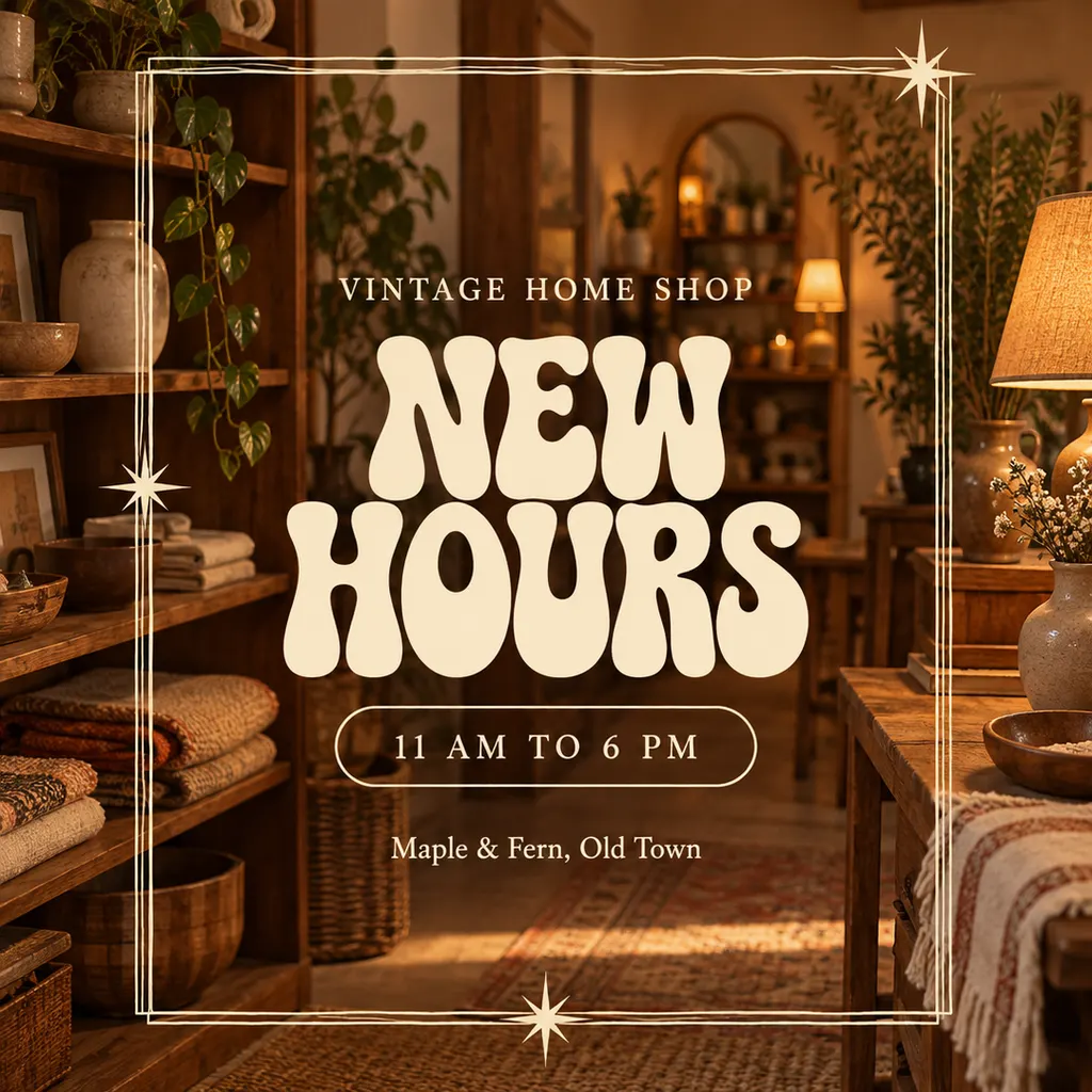 Vintage Shop Announcement