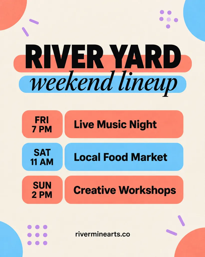 Weekend Event Lineup
