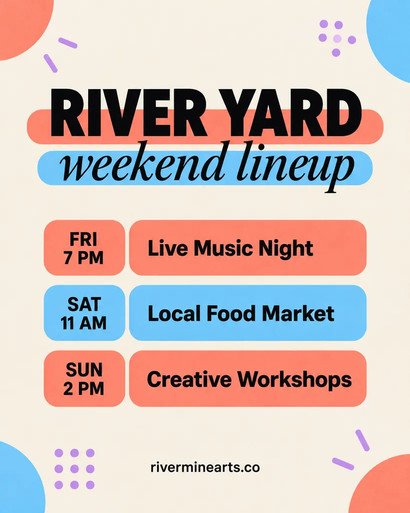 Weekend Event Lineup