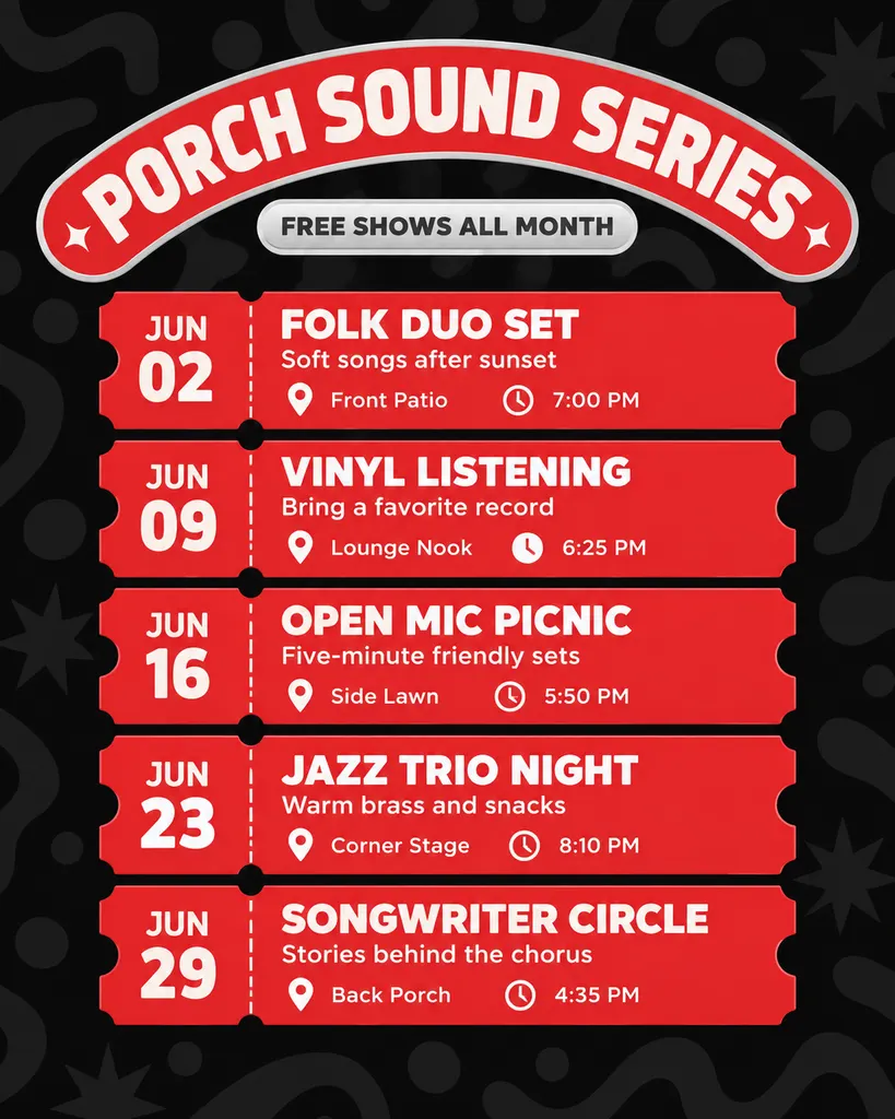 Event Lineup Schedule
