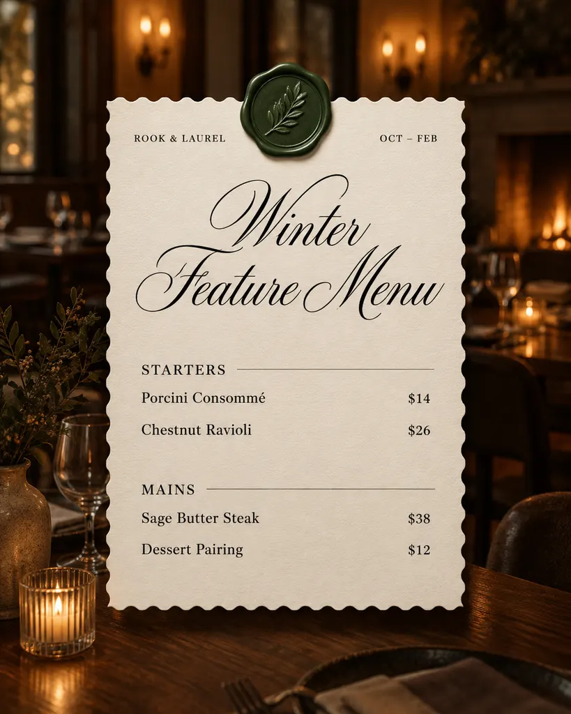 Elegant Seasonal Menu