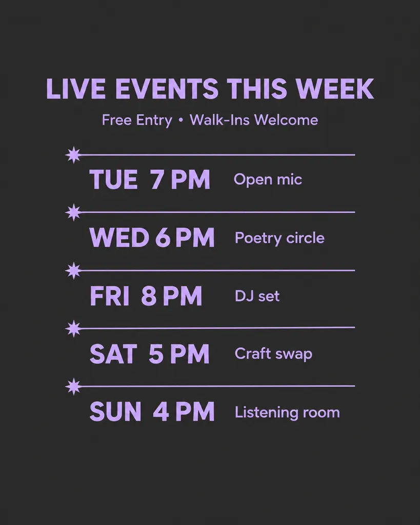 Weekly Events Schedule