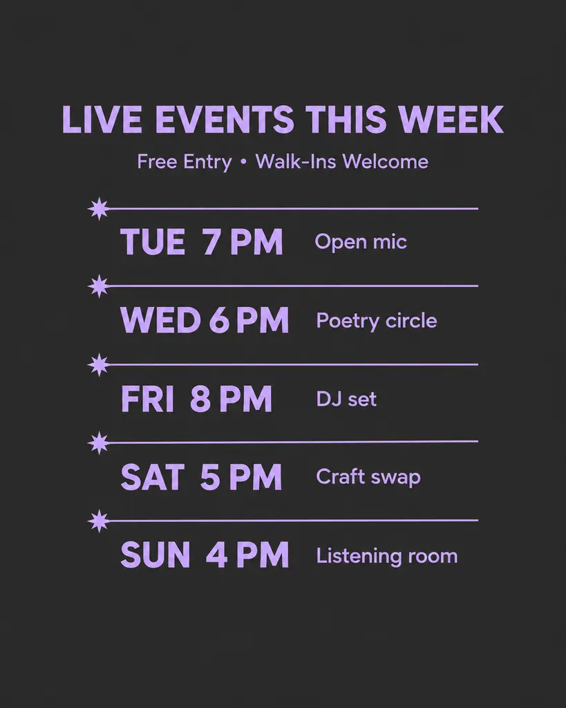 Weekly Events Schedule