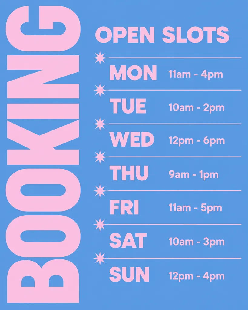 Weekly Availability Schedule