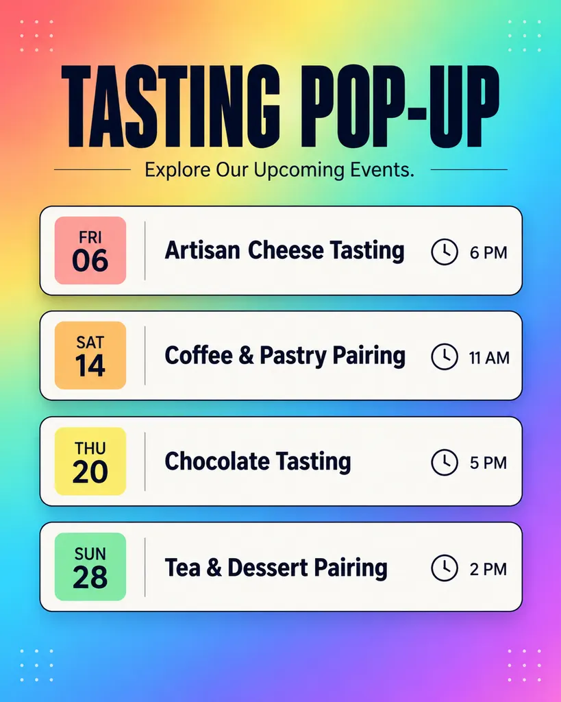 Tasting Event Lineup