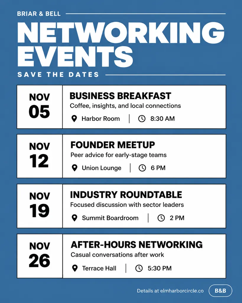 Networking Events Lineup