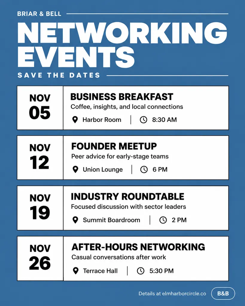 Networking Events Lineup