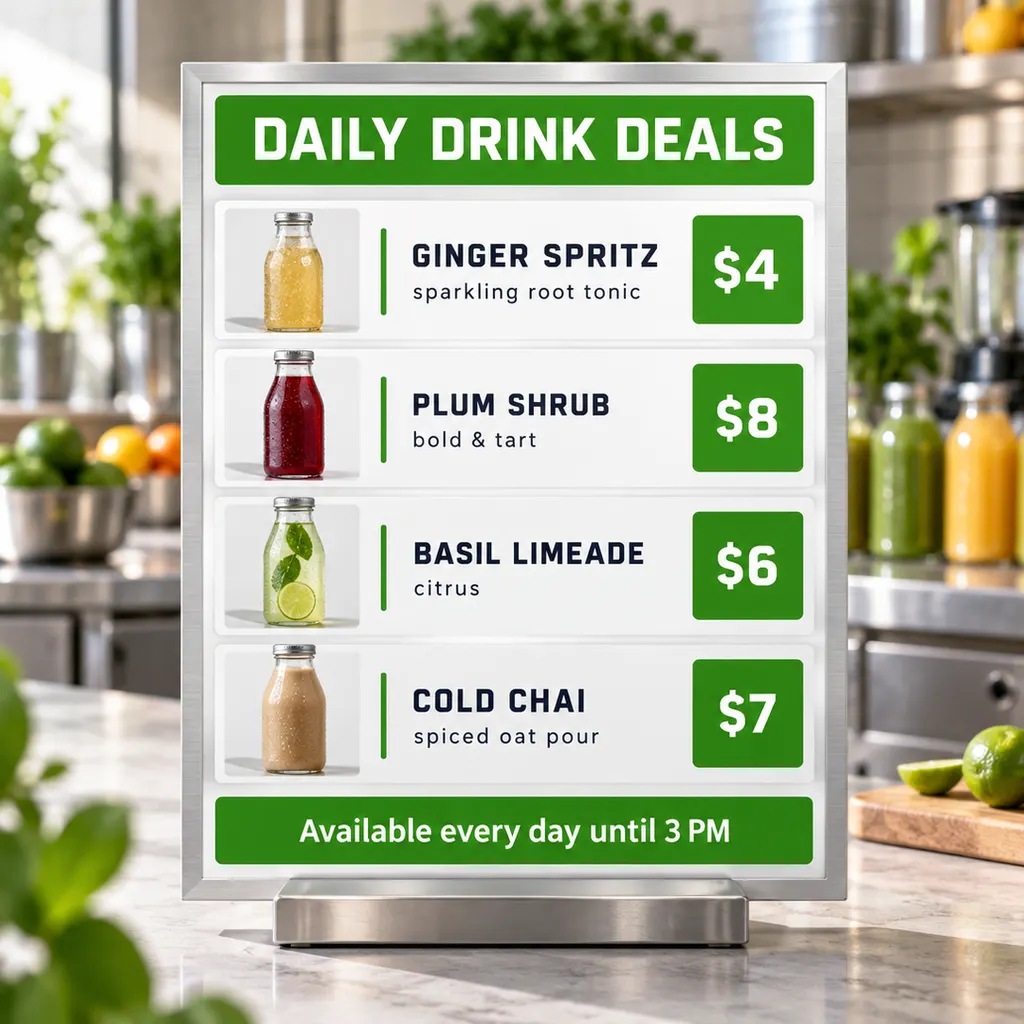 Artisan Drink Price List
