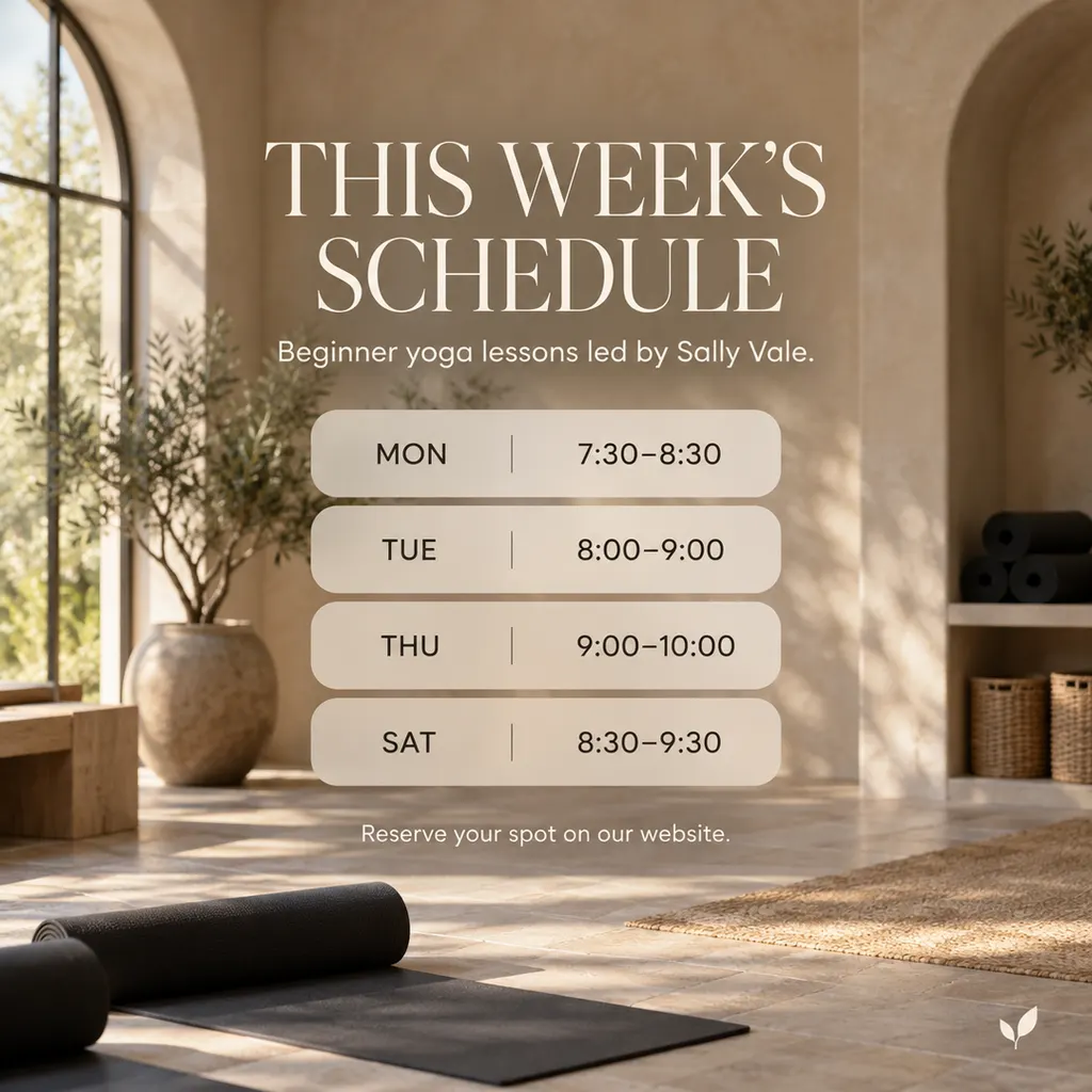 Studio Hours Schedule