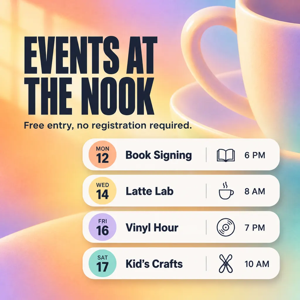 Upcoming Events Schedule