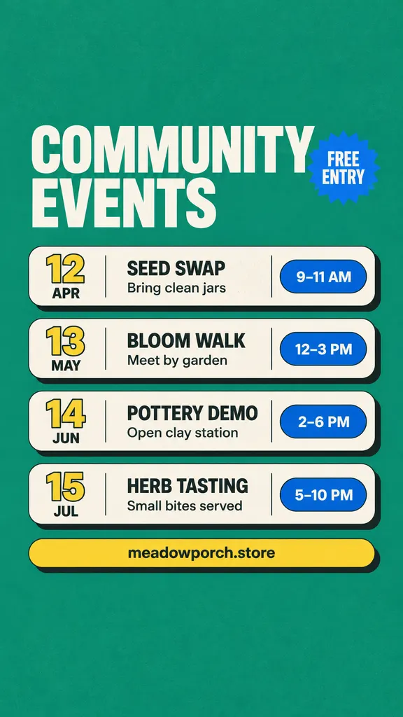 Community Events Schedule