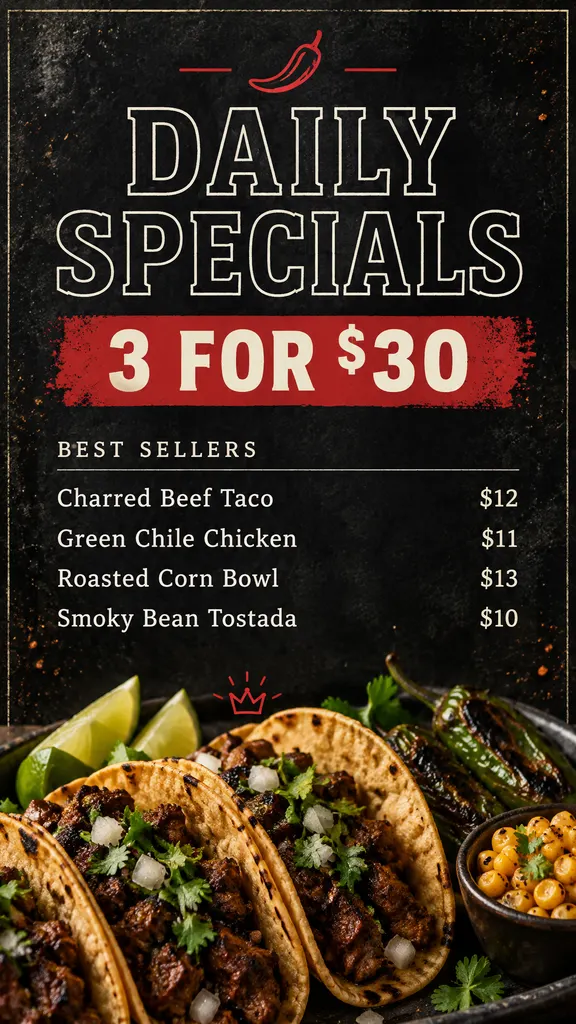 Daily Specials Menu