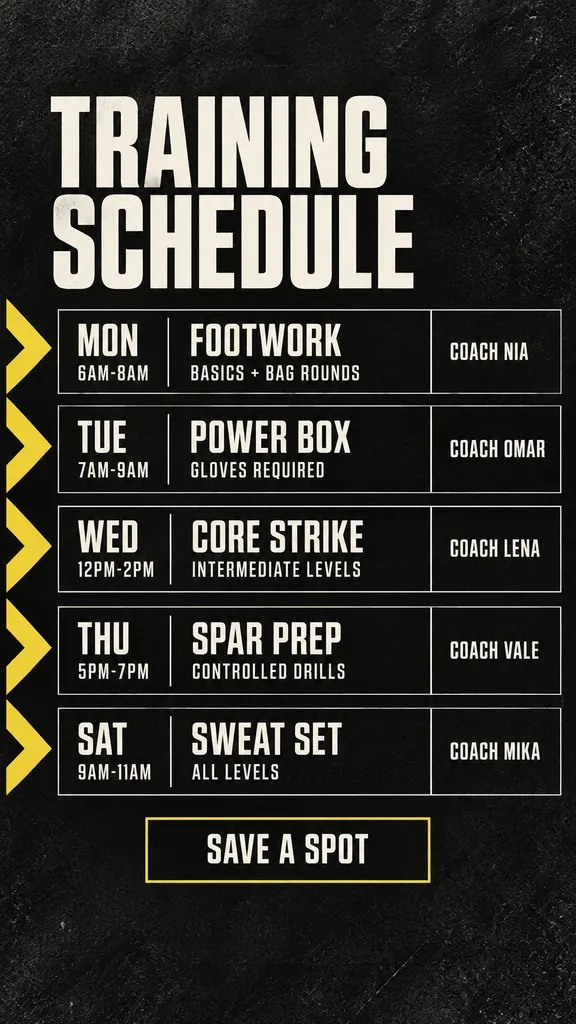 Fitness Class Schedule