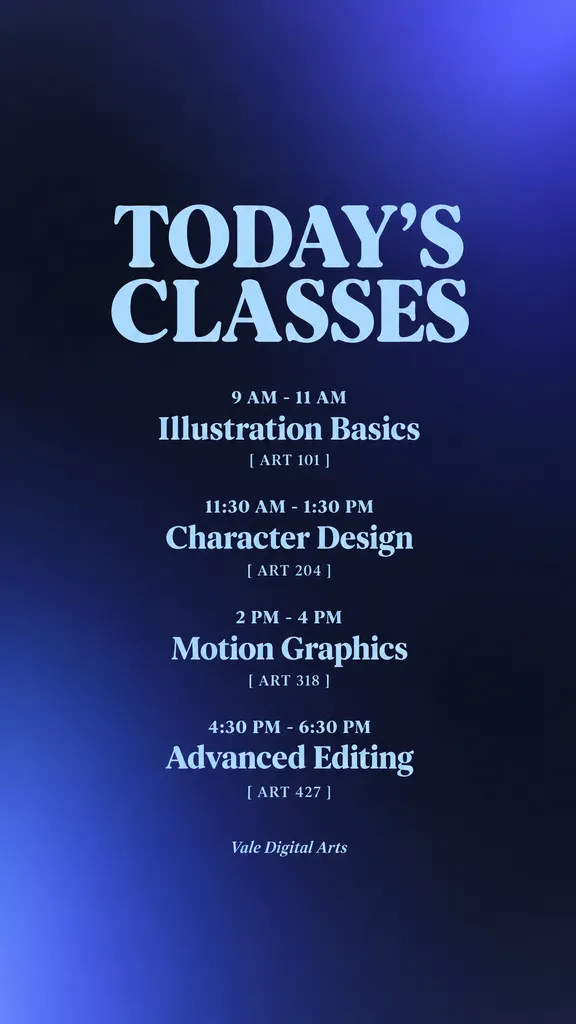 Daily Class Schedule