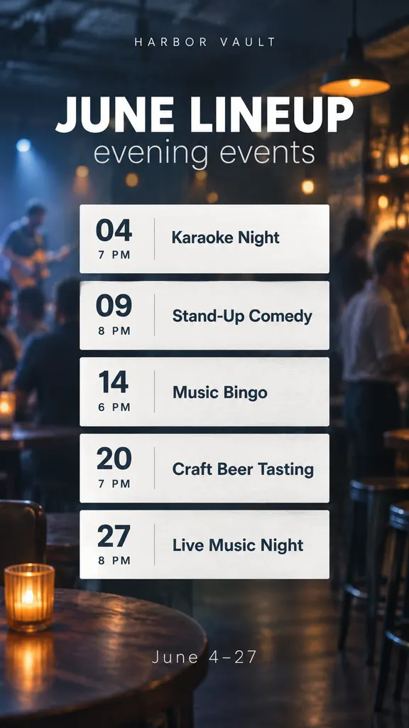Upcoming Events Schedule
