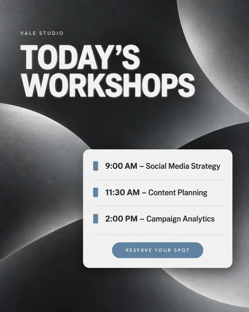 Marketing Workshop Schedule