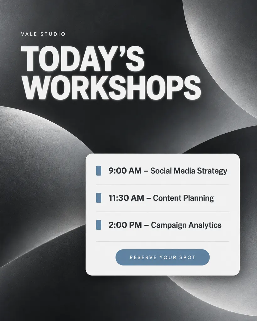 Marketing Workshop Schedule